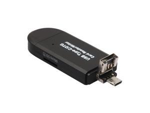 axGear USB-C USB Micro USB Card Reader Type C USB 3.1 Read MicroSD SD for Phone PC Macbook Black