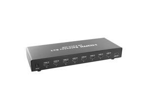 axGear HDMI Switch 8 Port Aluminum Case 8 In 1 out 1080P Video Selector with Remote and Power Adapter