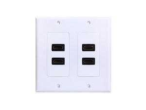 axGear 4 Port HDMI Female Wall Plate Face Panel Coupler Outlet Extender Socket axGear 4 Port HDMI Female Wall Plate Face Panel Coupler Outlet Extender Socket
