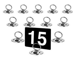 New Star 12 pcs Ring-Clip Place Card Holder Table Menu Holder Table Card Holder Table Number Holder Table Number Stand Banquet Table Place Card Holder Heavy Base