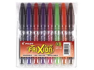 Pilot FriXion Ball Erasable Gel Pens, Fine Point, 8-Pack Pouch, Black/Blue/Red/Pink/Purple/Orange/Lime/Brown Inks (31569) Pilot FriXion Ball Erasable Gel Pens, Fine Point, 8-Pack Pouch, Black/Blue/Red/Pink/Purple/Orange/Lime/Brown Inks (31569)