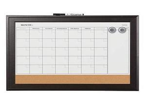 Quartet Combination Magnetic Whiteboard Calendar & Corkboard 23x17 Black Quartet Combination Magnetic Whiteboard Calendar & Corkboard 23x17 Black