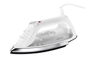 Sunbeam Classic 1200 Watt Mid-size Anti-Drip Non-Stick Soleplate Iron with Shot of Steam/Vertical Shot feature and 8' 360-degree Swivel Cord, White/Clear, GCSBCL-317-000 Sunbeam Classic 1200 Watt Mid-size Anti-Drip Non-Stick Soleplate Iron with Shot of Steam/Vertical Shot feature and 8' 360-degree Swivel Cord, White/Clear, GCSBCL-317-000