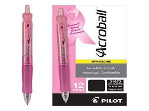 Pilot Acroball for a Cure BCA Advanced Ink Retractable Ballpoint Pens, Fine Point, Black Ink/Pink Barrel, 12 per Box (31973) Pilot Acroball for a Cure BCA Advanced Ink Retractable Ballpoint Pens, Fine Point, Black Ink/Pink Barrel, 12 per Box (31973)