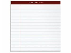 Tops Docket Gold Writing Tablet 6 Pads per Pack 63942 - 1 Pack 50 Sheets per Pad Perforated White Narrow Rule 8-1/2 x 11-3/4 Inches 