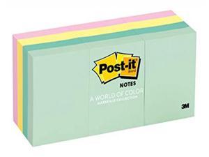 postit notes, americas #1 favorite sticky note, 1 3/8 in x 1 7/8 in, marseille collection, 12 pads/pack 653ast