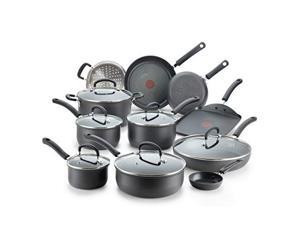 T-fal E765SH Ultimate Hard Anodized Nonstick 17 Piece Cookware Set, Black T-fal E765SH Ultimate Hard Anodized Nonstick 17 Piece Cookware Set, Black