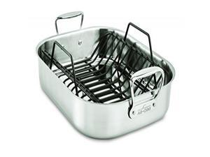 All-Clad E752C264 Stainless Steel Dishwasher Safe Large 13-Inch x 16-Inch Roaster with Nonstick Rack Cookware, 16-Inch, Silver All-Clad E752C264 Stainless Steel Dishwasher Safe Large 13-Inch x 16-Inch Roaster with Nonstick Rack Cookware, 16-Inch, Silver