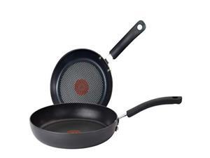 T-fal Ultimate Hard Anodized 2-Piece Scratch Resistant Titanium Nonstick Thermo-Spot PFOA Free 10/12-Inch Cookware Set, Gray, E765S274 T-fal Ultimate Hard Anodized 2-Piece Scratch Resistant Titanium Nonstick Thermo-Spot PFOA Free 10/12-Inch Cookware Set, Gray, E765S274