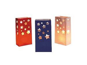 12 4th of July PATRIOTIC Party Decoration Pathway Walkway STAR LUMINARY BAGS 12 4th of July PATRIOTIC Party Decoration Pathway Walkway STAR LUMINARY BAGS