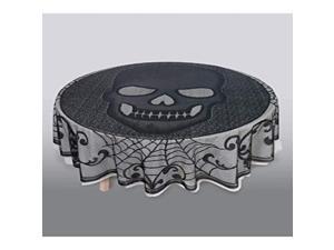 Amscan Skull Lace Round Tablecloth, Fabric Table Cover is Reusable and Washable, Measures 70 Inches Diameter