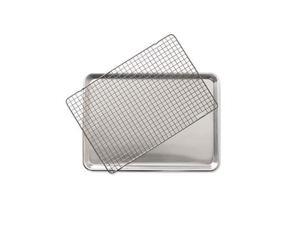 Nordic Ware 43172AMZM 2 - Piece Set - Half Sheet W/Oven Safe Nonstick Grid, Aluminum Nordic Ware 43172AMZM 2 - Piece Set - Half Sheet W/Oven Safe Nonstick Grid, Aluminum
