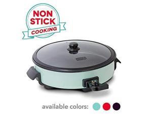 Dash DRG214AQ Family Size Rapid Heat Electric Skillet + Hot Oven Cooker with with 14 inch Nonstick Surface + Recipe Book for Pizza, Burgers, Cookies, Fajitas, Breakfast & More, 20 Cup Capacity, Aqua Dash DRG214AQ Family Size Rapid Heat Electric Skillet + Hot Oven Cooker with with 14 inch Nonstick Surface + Recipe Book for Pizza, Burgers, Cookies, Fajitas, Breakfast & More, 20 Cup Capacity, Aqua