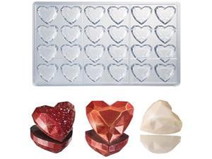 Martellato Polycarbonate Chocolate Mold, Heart Gem Diamond 33mm x 33mm x 15mm High, 24 Cavities Martellato Polycarbonate Chocolate Mold, Heart Gem Diamond 33mm x 33mm x 15mm High, 24 Cavities