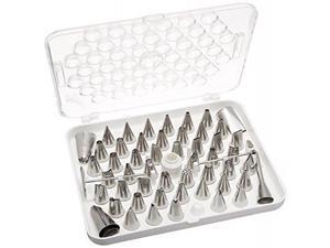 Ateco 783-55 Piece Cake Decorating Set, Includes 52 Stainless Steel Tubes, 1 Standard Coupler, 2 Flower Nails in Hinged Storage Box Ateco 783-55 Piece Cake Decorating Set, Includes 52 Stainless Steel Tubes, 1 Standard Coupler, 2 Flower Nails in Hinged Storage Box