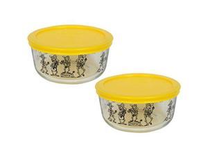 2-Butter Yellow, 2-Pumpkin Orange, 2-Edamame Green Pyrex 7201-PC Round 4 Cup Storage Container Lids for Glass Bowls