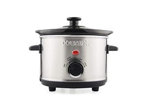 courant mini slow cooker crock, with easy options 1.5 quart dishwasher safe pot, stainless steel