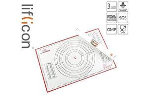 Liflicon Silicone Pastry&Dumpling Mat with Measurements, 23.6'' x 15.7'' Non-Slip Counter Mat, Oven Liner,Fondant/Pie Crust Mat, Nonslip Heat Resistant-Red Liflicon Silicone Pastry&Dumpling Mat with Measurements, 23.6'' x 15.7'' Non-Slip Counter Mat, Oven Liner,Fondant/Pie Crust Mat, Nonslip Heat Resistant-Red