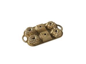 Nordic Ware 91277 Geo Bundtlette Pan, One Size, Gold Nordic Ware 91277 Geo Bundtlette Pan, One Size, Gold