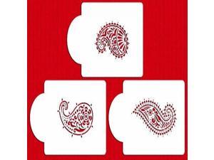 Designer Stencils C732 Jaipur Paisley Cake Stencil Set, Beige/semi-transparent Designer Stencils C732 Jaipur Paisley Cake Stencil Set, Beige/semi-transparent