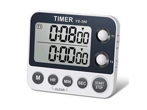 HomeMall Digital Dual Kitchen Timer, Cooking Timer, Dual Count Up & Down Timer with Magnetic Back, Large Display, Adjustable Volume and Flashing Alarm Light, ON/OFF Switch Stopwatch, Battery HomeMall Digital Dual Kitchen Timer, Cooking Timer, Dual Count Up & Down Timer with Magnetic Back, Large Display, Adjustable Volume and Flashing Alarm Light, ON/OFF Switch Stopwatch, Battery