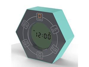 Hexagon Rotating Timer, 5, 15, 30, 45, 60 Minute Preset Countdown Timer (Cyan)
