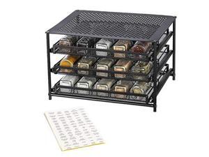 NEX 3-Tier Spice Rack 30 Bottle Standing Spice Drawer Storage Organizer for Kitchen Cabinet Countertop Dark Brown NEX 3-Tier Spice Rack 30 Bottle Standing Spice Drawer Storage Organizer for Kitchen Cabinet Countertop Dark Brown