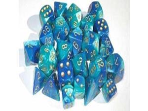 Chessex Gemini Dice D6 16mm Teal & White W/black 12 MINT for sale online 