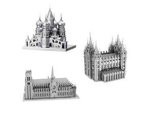Fascinations ICONX 3D Metal Model Kits Set of 3 - St Basil's Cathedral - Notre Dame Cathedral - Salt Lake City Temple Fascinations ICONX 3D Metal Model Kits Set of 3 - St Basil's Cathedral - Notre Dame Cathedral - Salt Lake City Temple