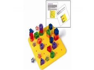 giant pegboard with chunky stacking shapes & activity cards by discovery toys