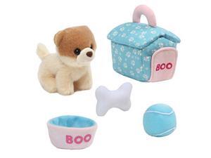 gund boo dog house playset stuffed animal plush, 5 pieces gund boo dog house playset stuffed animal plush, 5 pieces