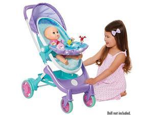 my disney nursery musical bubble baby doll stroller inspired by the little mermaid, 4in1 feature doll stroller, forup to 14" baby dolls, blows bubbles & plays under the sea for girls ages 3+ my disney nursery musical bubble baby doll stroller inspired by the little mermaid, 4in1 feature doll stroller, forup to 14" baby dolls, blows bubbles & plays under the sea for girls ages 3+