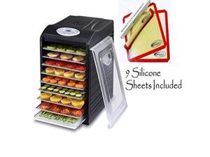 Samson Silent 9 Stainless Steel Tray Dehydrator with Digital Controls PLUS 9 Samson Silicone Sheets Samson Silent 9 Stainless Steel Tray Dehydrator with Digital Controls PLUS 9 Samson Silicone Sheets