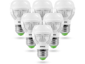 SANSI 60W Equivalent LED Light Bulbs, 22-Year Lifetime, 6 Pack 900 Lumens LED Bulb with Ceramic Technology, 2700K Warm White 9W Non-Dimmable, E26, A15 Efficient & Safe Energy Saving for Home Lighting