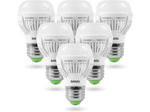 SANSI 60W Equivalent LED Light Bulbs, 22-Year Lifetime, 6 Pack 900 Lumens LED Bulbs with Ceramic Technology,4000K Cool White 9W Non-Dimmable, E26, A15 Efficient & Safe Energy Saving for Home Lighting