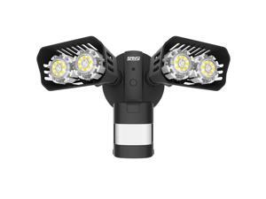 SANSI LED Security Lights, 18W (150Watt Incandescent Equiv.) Motion Sensor Lights, 1800lm 5000K Daylight Waterproof Outdoor Floodlights with Adjustable Dual-head, Bronze