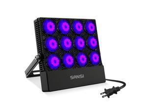 SANSI 70W LED UV Floodlight Outdoor IP65 Waterproof Party Light Glow in The Dark for Blacklight Party, Body Paint, Aquarium, Fluorescent Poster, Neon Glow