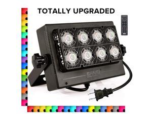 RGB LED Flood Light Color Changing Exterior Light Dimmable Outdoor Lamp, Remote Control Floodlight with Memory Function, IP65 Waterproof, 3000lm Bright Security Light, Decorative Party Stage Lights