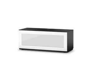 Sonorous Studio ST-110B I/R Friendly Wood and Glass TV Stand with Hidden Wheels for Sizes up to 65" (Modern Design with 4 Shelves For Your Audio/Video Components and Consoles) - White Glass Cover Sonorous Studio ST-110B I/R Friendly Wood and Glass TV Stand with Hidden Wheels for Sizes up to 65" (Modern Design with 4 Shelves For Your Audio/Video Components and Consoles) - White Glass Cover