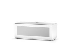 Sonorous Studio ST-110B I/R Friendly Wood and Glass TV Stand with Hidden Wheels for Sizes up to 65" (Modern Design with 4 Shelves For Your Audio/Video Components and Consoles) - White Glass Cover Sonorous Studio ST-110B I/R Friendly Wood and Glass TV Stand with Hidden Wheels for Sizes up to 65" (Modern Design with 4 Shelves For Your Audio/Video Components and Consoles) - White Glass Cover