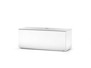 Sonorous Studio ST-110B Wood and Glass TV Stand with Hidden Wheels for Sizes up to 65" (Modern Design with 4 Shelves For Your Audio/Video Components and Consoles, Comes with I/R Repeater)-White Cover Sonorous Studio ST-110B Wood and Glass TV Stand with Hidden Wheels for Sizes up to 65" (Modern Design with 4 Shelves For Your Audio/Video Components and Consoles, Comes with I/R Repeater)-White Cover