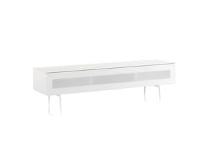 Sonorous Studio ST-360 Modern I/R Friendly Wood and Glass TV Stand with Spike Metal Legs for Sizes up to 75" (Modern Design Cabinet For Your Audio/Video Components and Consoles) - WHITE