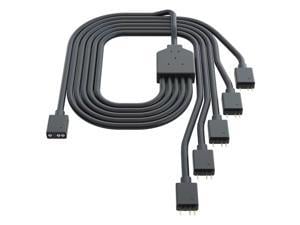 Cooler Master 1-to-5 Addressable RGB Splitter Cable Universal 3-pin ARGB Sync on LED Strips and Fans for Computer Cases, CPU Coolers and Radiators Fans