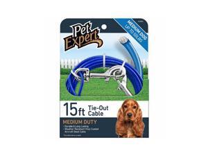 Pet Expert PE223852 Dog Tie Out, Lightweight Steel Aircraft Cable, Blue 15-Ft. - Quantity 1 Pet Expert PE223852 Dog Tie Out, Lightweight Steel Aircraft Cable, Blue 15-Ft. - Quantity 1
