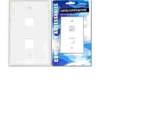 Pack of 12 White 2 Port Wall Plate w/Snap in Port Pack of 12 White 2 Port Wall Plate w/Snap in Port