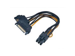 Akasa 2 X SATA Power to 1 x 6 Pin PCI-E Cable Adapter (AK-CBPW13-15BK )