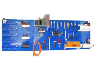 Wall Control 8ft Metal Pegboard Master Workbench Kit - Blue Toolboard & White Accessories Wall Control 8ft Metal Pegboard Master Workbench Kit - Blue Toolboard & White Accessories