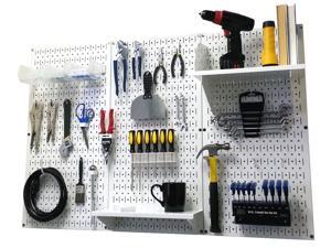 Wall Control 4ft Metal Pegboard Standard Tool Storage Kit - White Toolboard & White Accessories Wall Control 4ft Metal Pegboard Standard Tool Storage Kit - White Toolboard & White Accessories