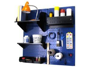 Wall Control Pegboard Hobby Craft Pegboard Organizer Storage Kit with Blue Pegboard and Black Accessories Wall Control Pegboard Hobby Craft Pegboard Organizer Storage Kit with Blue Pegboard and Black Accessories