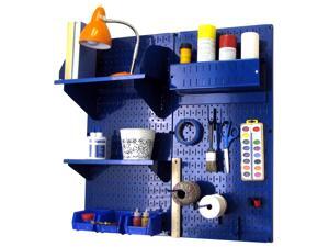 Wall Control Pegboard Hobby Craft Pegboard Organizer Storage Kit with Blue Pegboard and Blue Accessories Wall Control Pegboard Hobby Craft Pegboard Organizer Storage Kit with Blue Pegboard and Blue Accessories